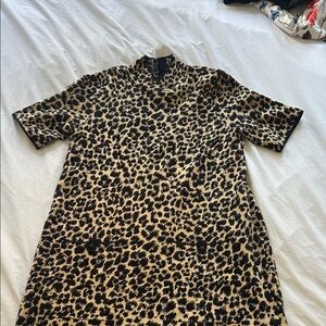 Anthropologie Leopard Print Mini Dress